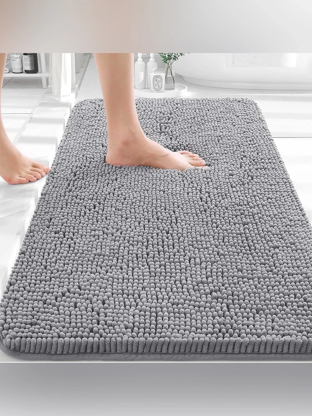 Ultra Soft Non-Slip Chenille Bath Mat